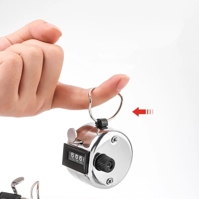 Handheld Tally Counter Tool 4 Digit Number Count Clicker Counter Hand Mechanical Pitch Counters for Coaching,Knitting,Fishing,