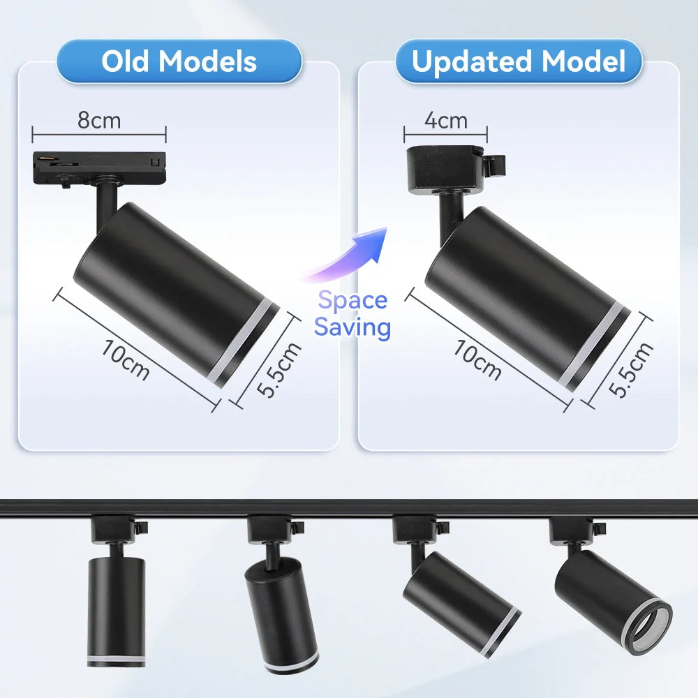 Led Track Light 85-265V COB Ceiling Track Lamp Rail Lighting System Set Rails Spot for Clothing Shop Living Room Store Home